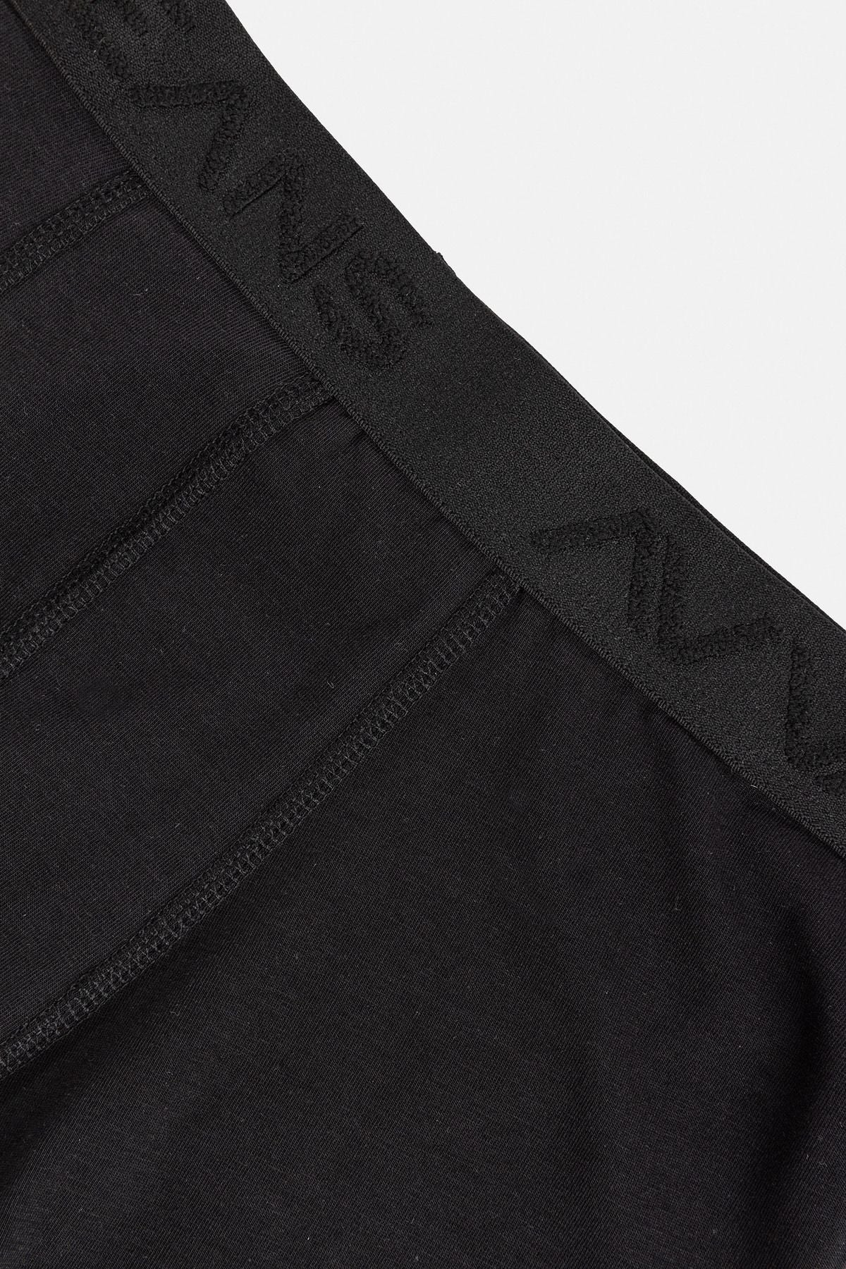 Men's Black Cotton Flexible Fabric Flat Boxer B009510