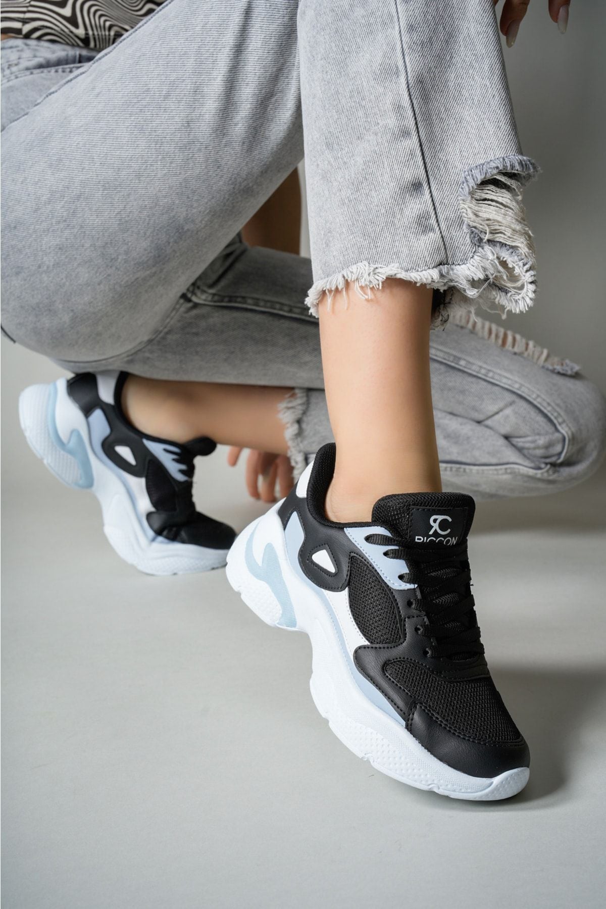 Women Sneaker 0012152 Black White Blue