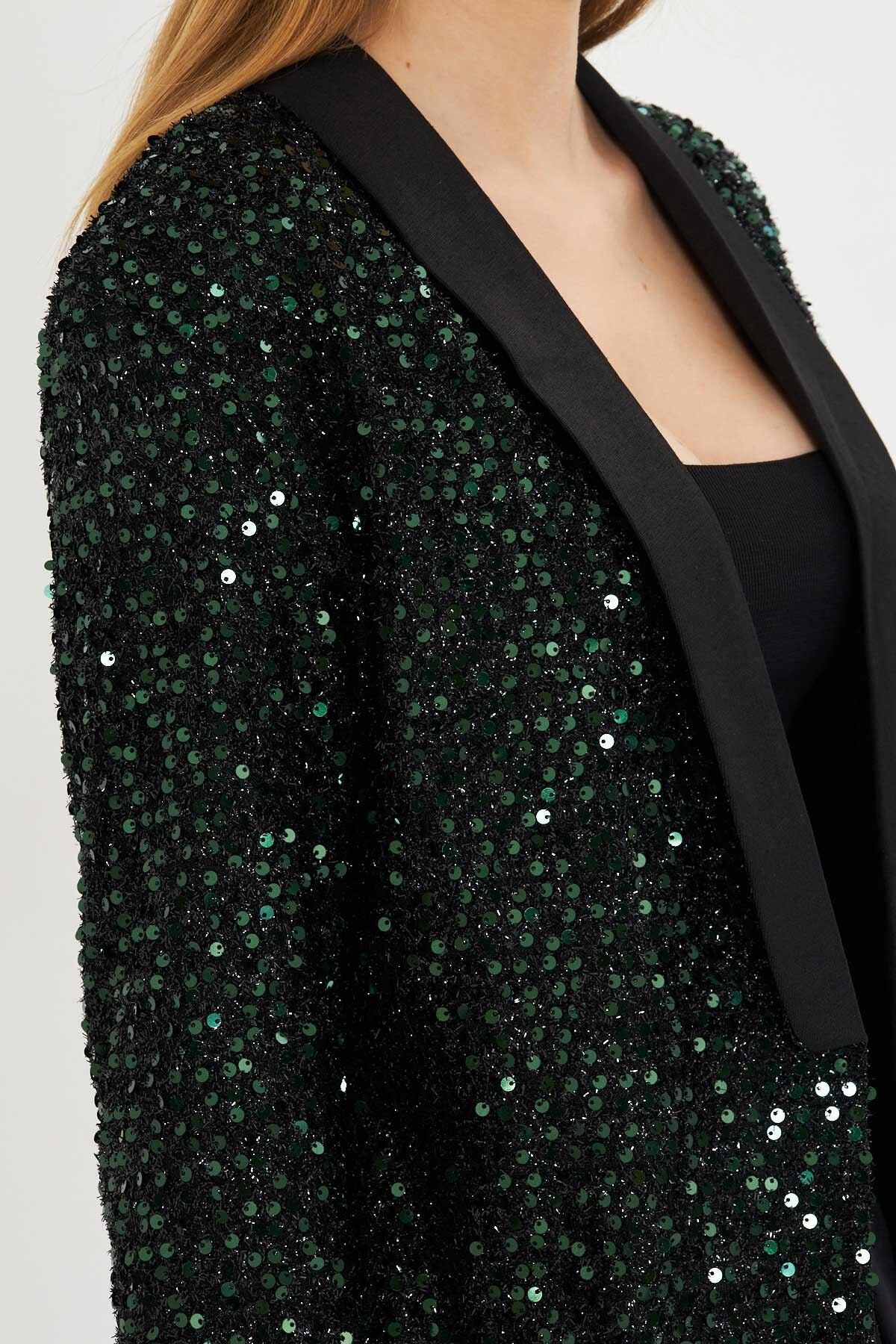 Female Emerald Shawl Yaka Paper Payet Jacket ARM-24K001052