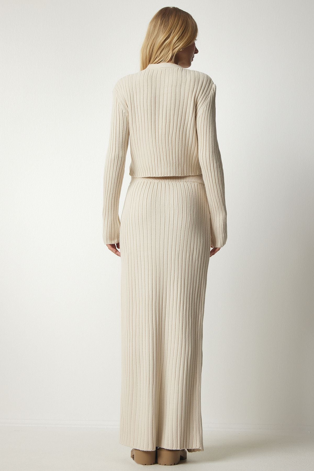 Women's Cream Cardigan Athlete Skirt Triko Team YY00130