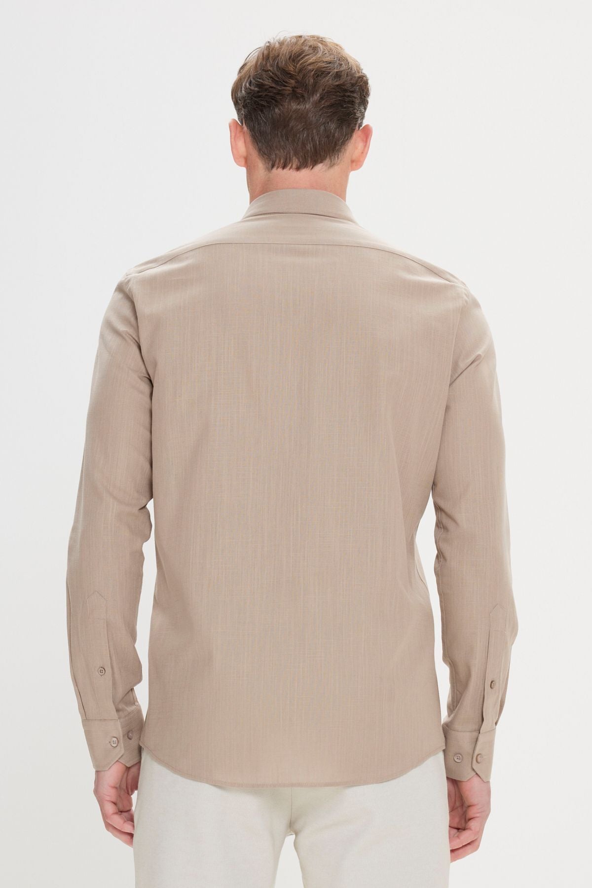 Men's mink 100 %cotton breathing fabric pennant oxford slim fit button collar shirt