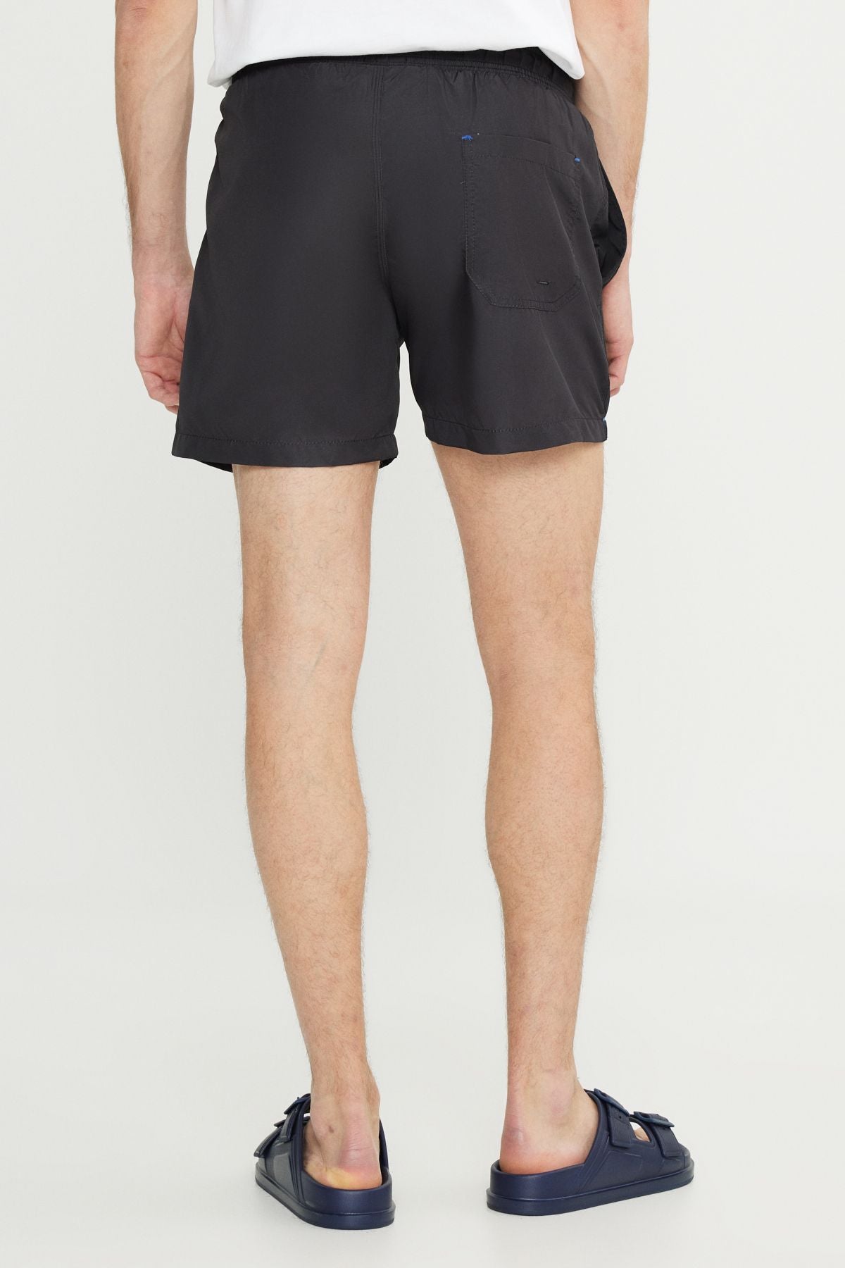 Men's Black Standard Fit Normal Cutting Fast Edge Side Patterned Sea Short Ma from Swimce