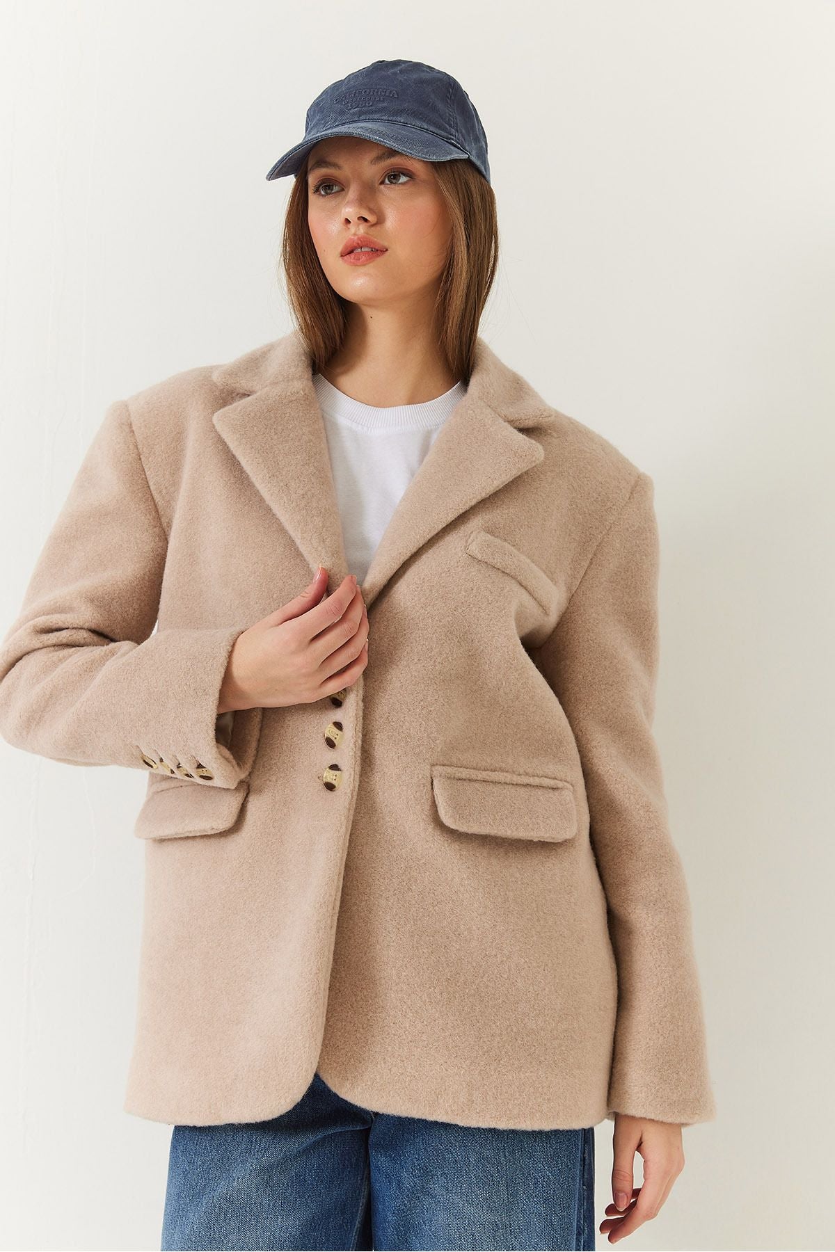 Woman Bold Stamp Blazer Jacket Short Coat 60261366