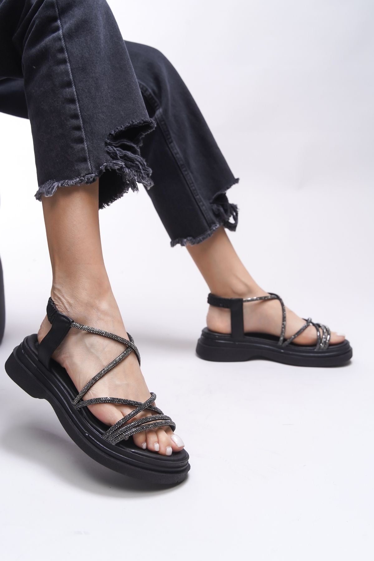 Wolsalia Women's Sandals 0012207 Black Skin
