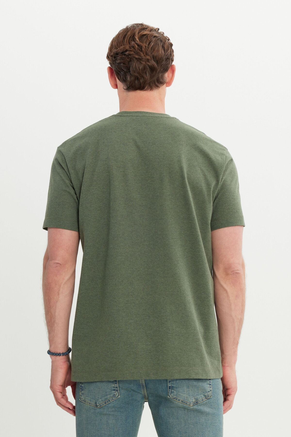 Men's Khaki Cotton Modern Fit Casual Cut Bicycle T -shirt