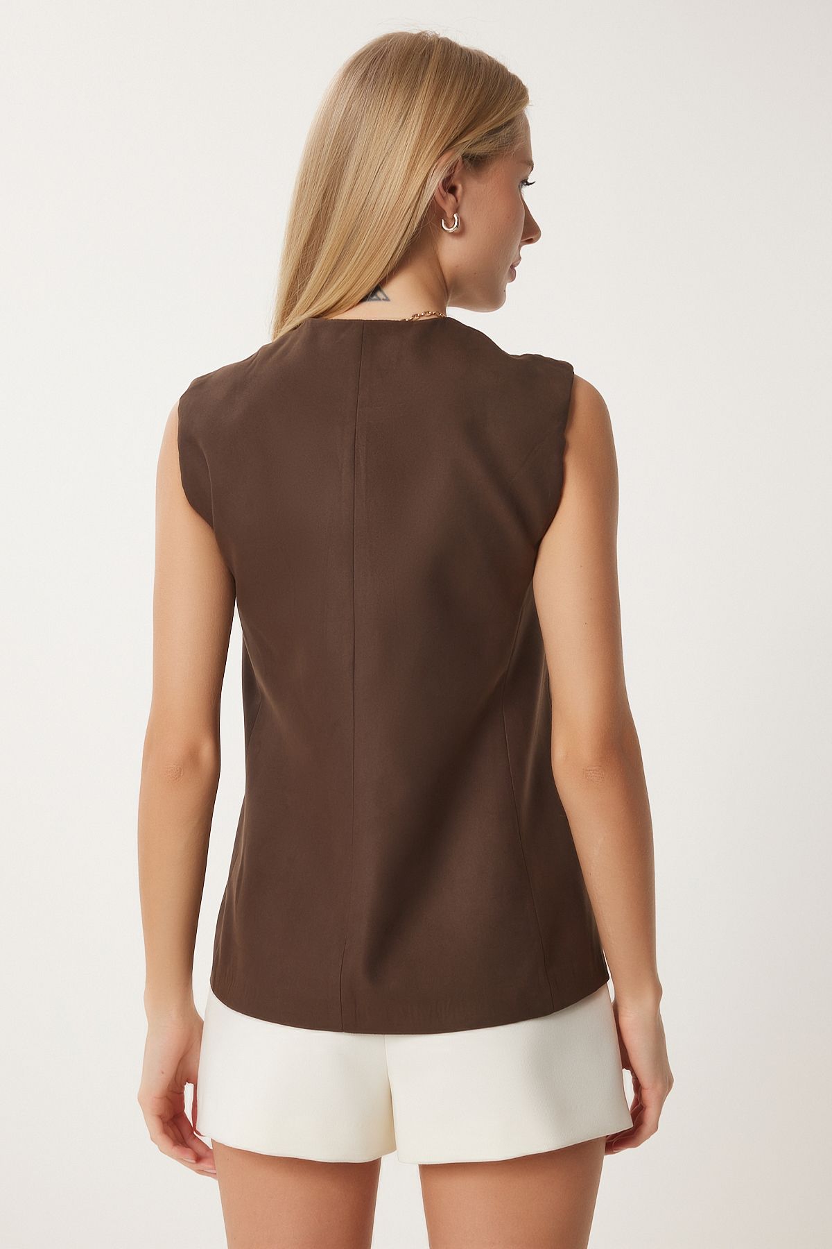 WOMEN LIGHT BROWN V -YAKA NUBUK VEST FN03387