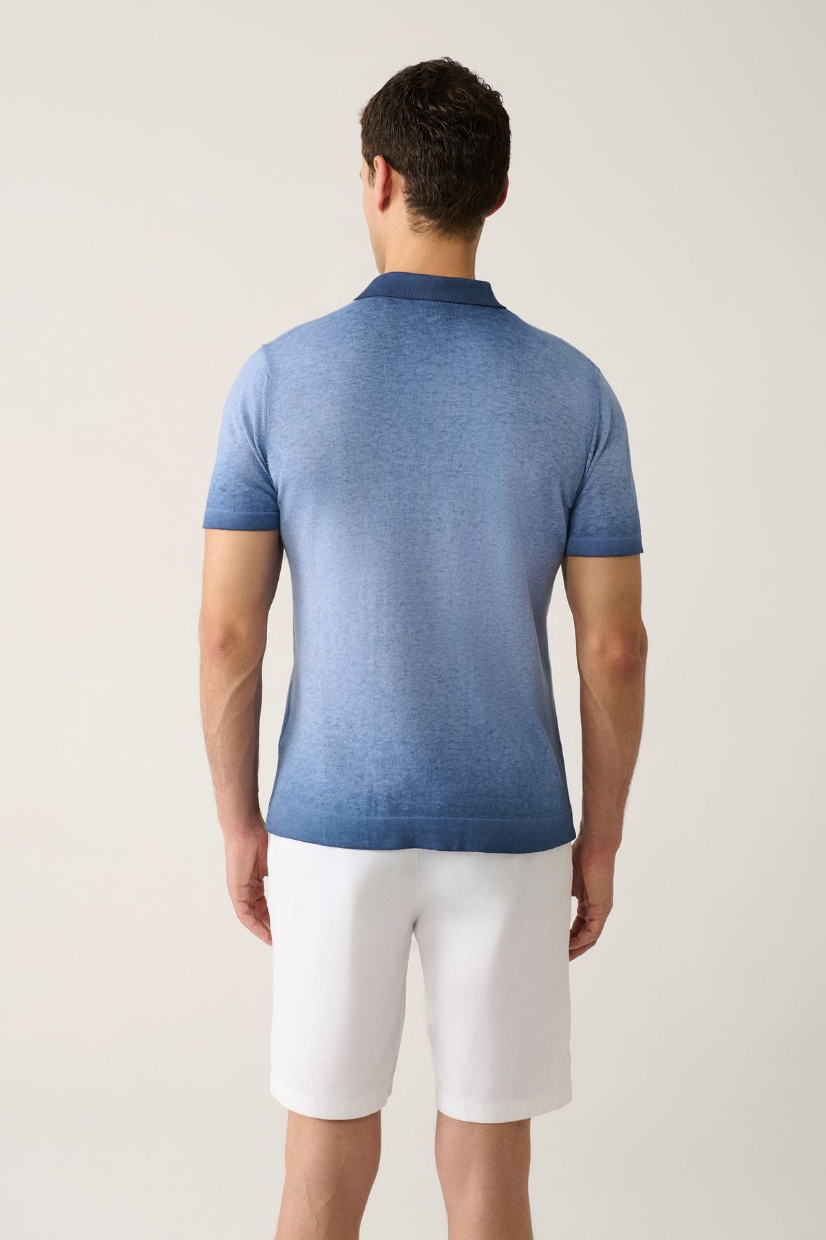 Erkek Indigo 3 düğğğLIMENGO Ephektli polo yaka T-shirt a41y5