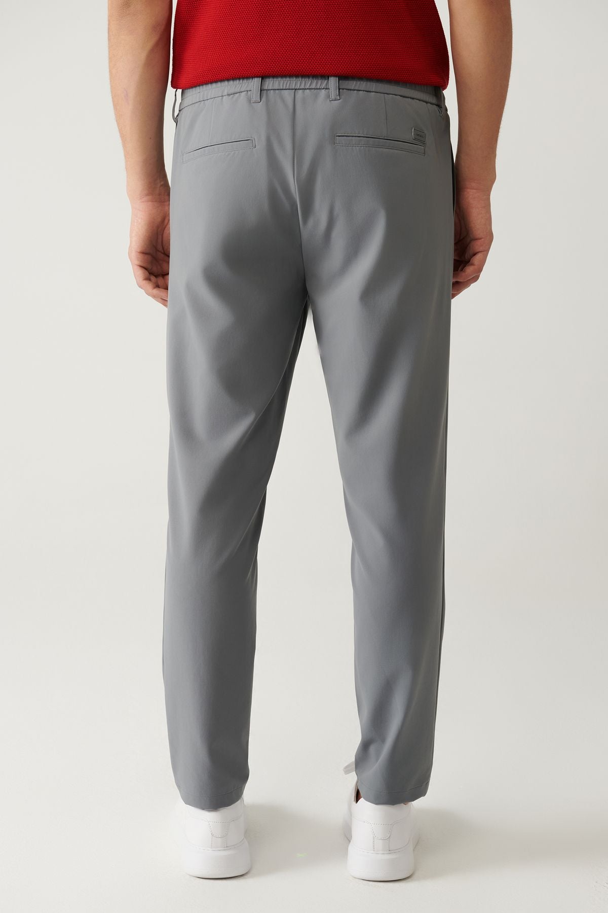 Men's gray waist rubber 360 degree flexible technical fabric pants A41y3077