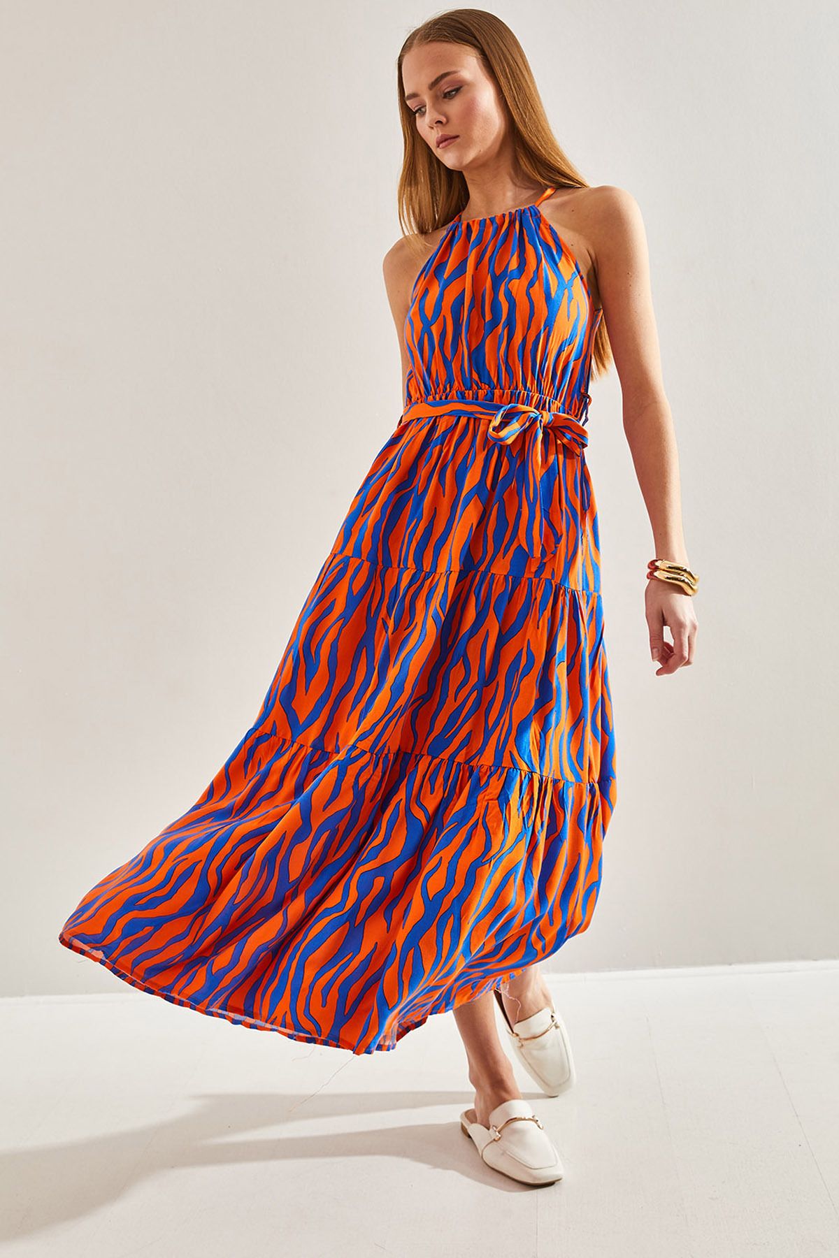 Female Lined IP HANDER PATTERN PATTERNED VISCON DRESS 60101011