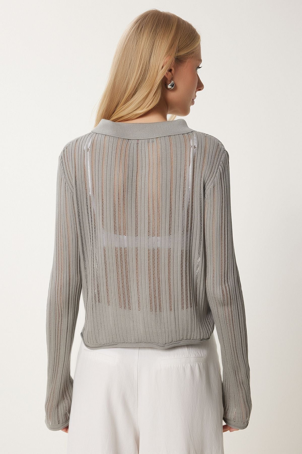 WOMEN GRAY GRAY LIGHT TROLO YAKA SUMMER KNOWLEDGE CARDANE MT00151