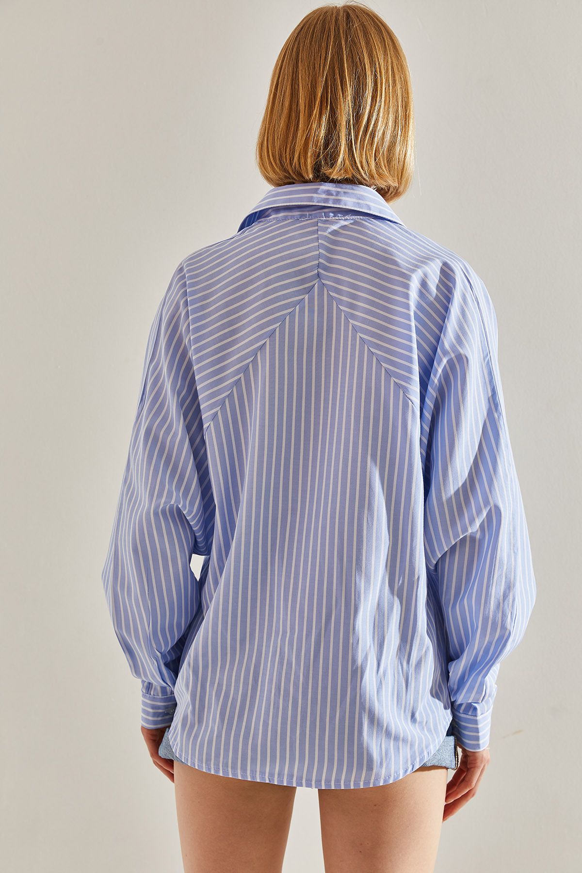 WOMEN'S striped bat sleeve oversize shirt 60251247