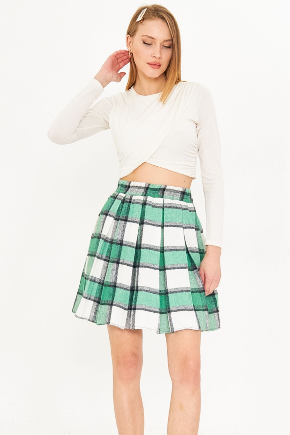 WOMEN LIGHT GREEN ECCOSE SHORT KLOŞ SKIN ARM-22K001014