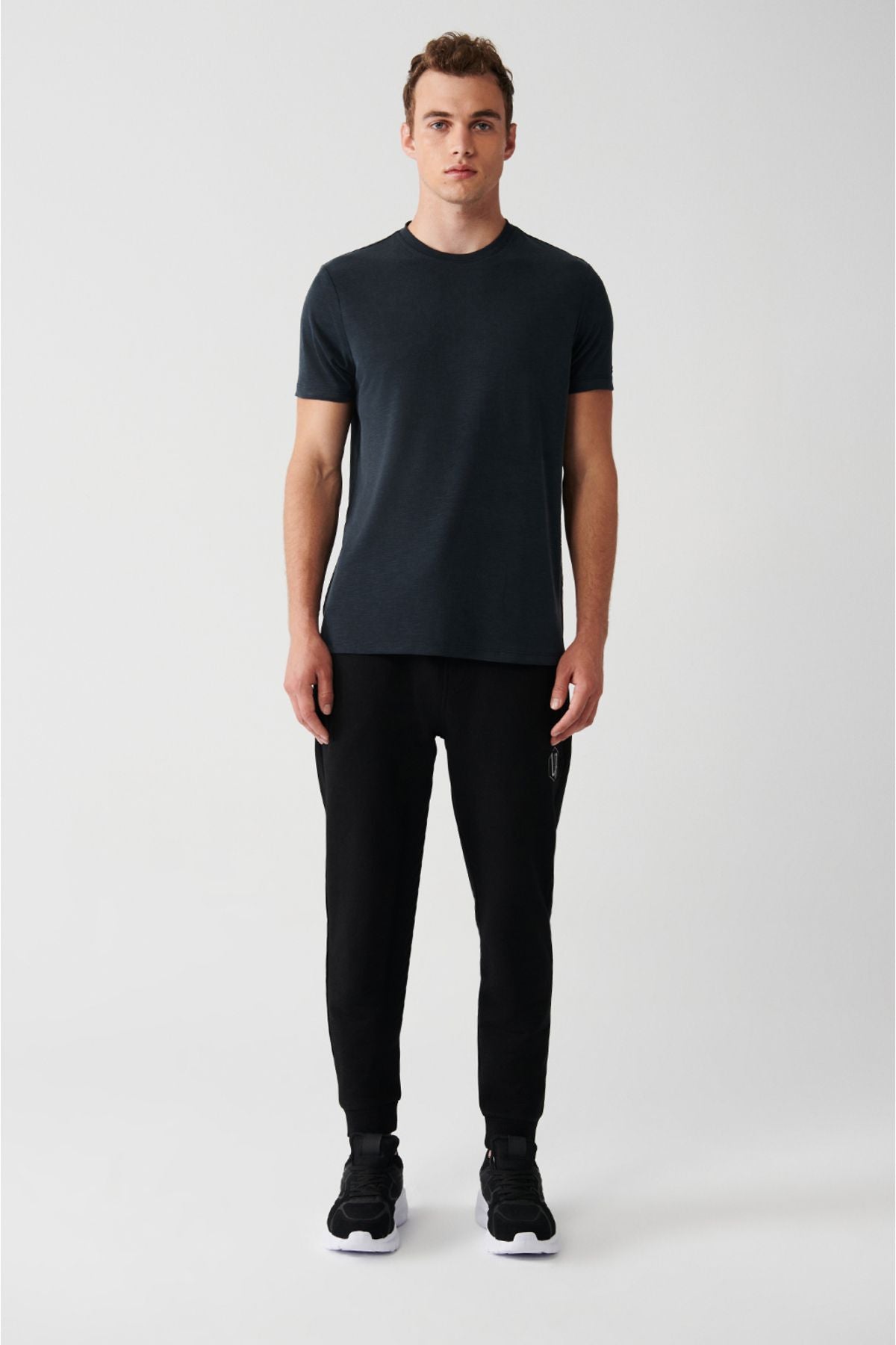 Men's anthracit soft touch bike collar printed T-shirt A31y1039