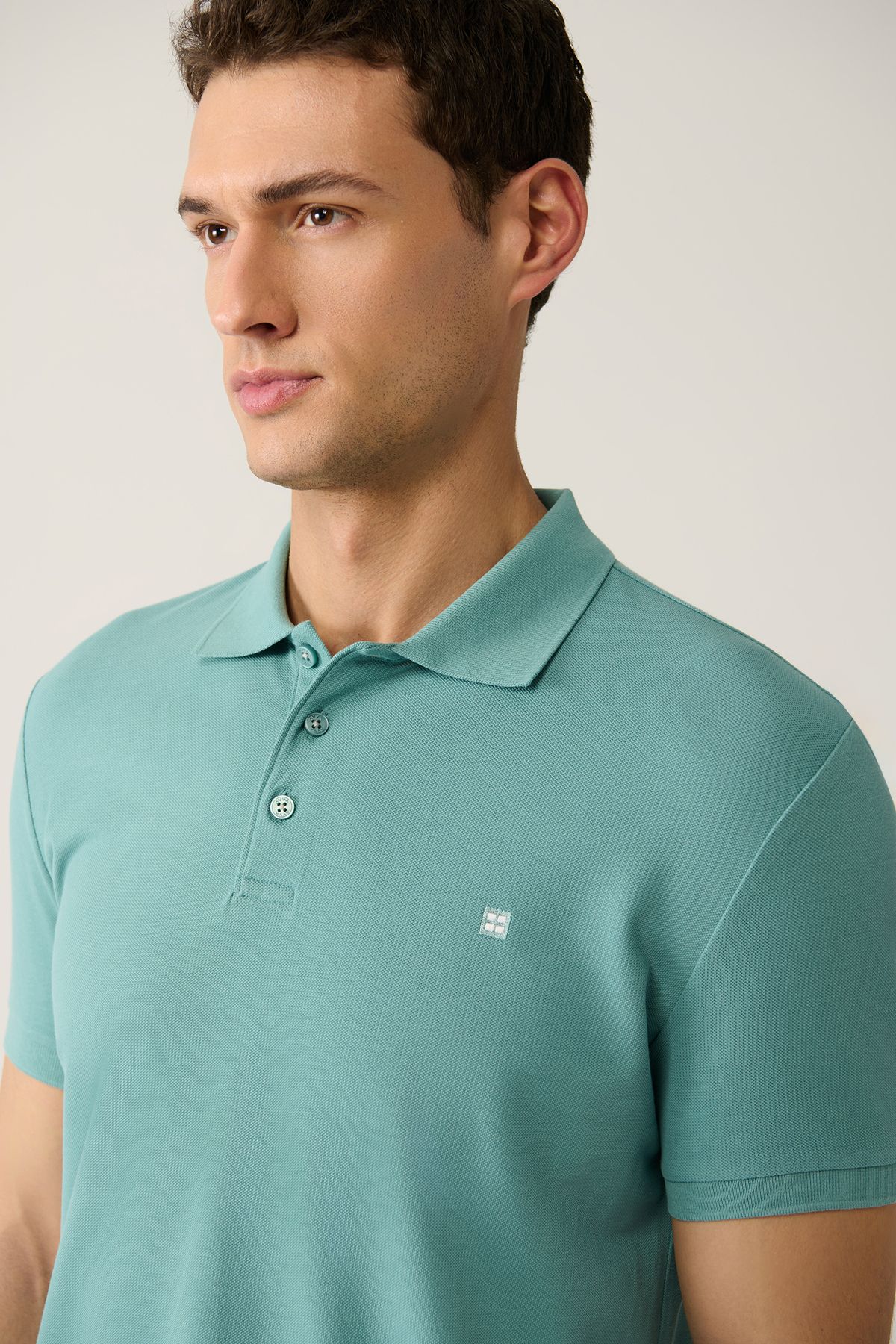 Ανδρικό μπλουζάκι Water Green Polo Yaka 100% Cool Regular Fit E001004