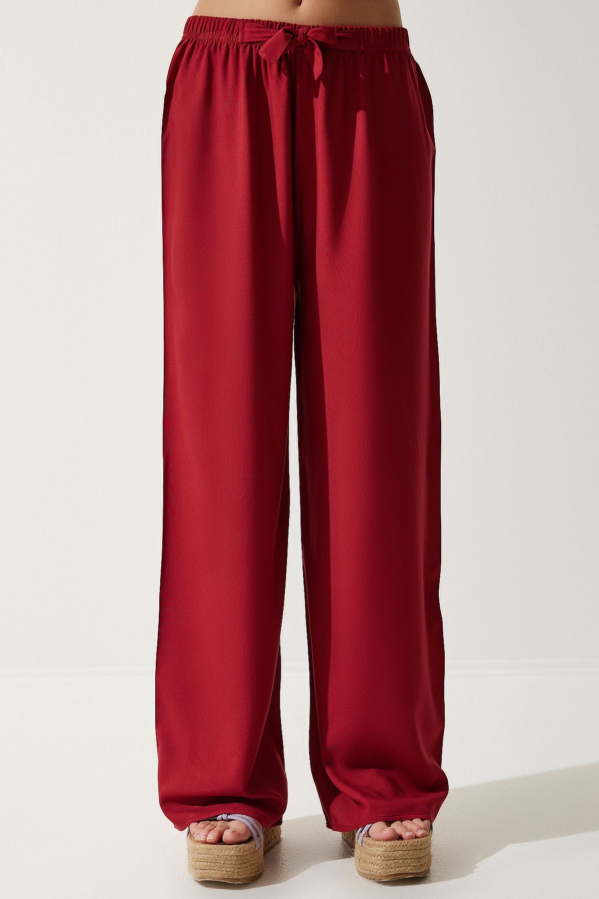 Female Bordeaux Summer Viscose Palazzo Pants EN00610