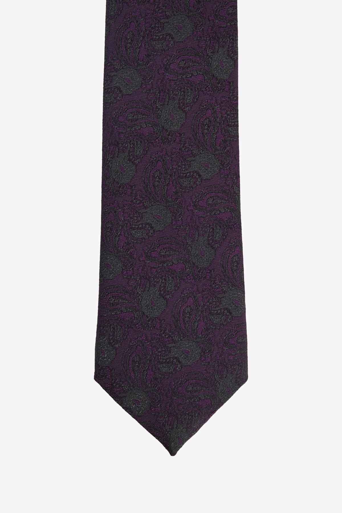 Men's anthracite-bordo patterned tie