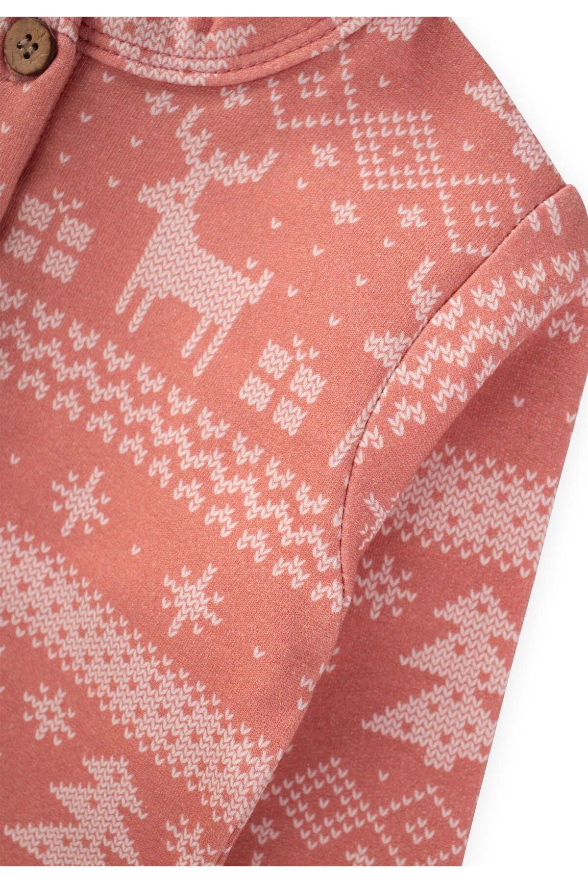 Snow Themed Pajamas Set 1-9 Age Salmon