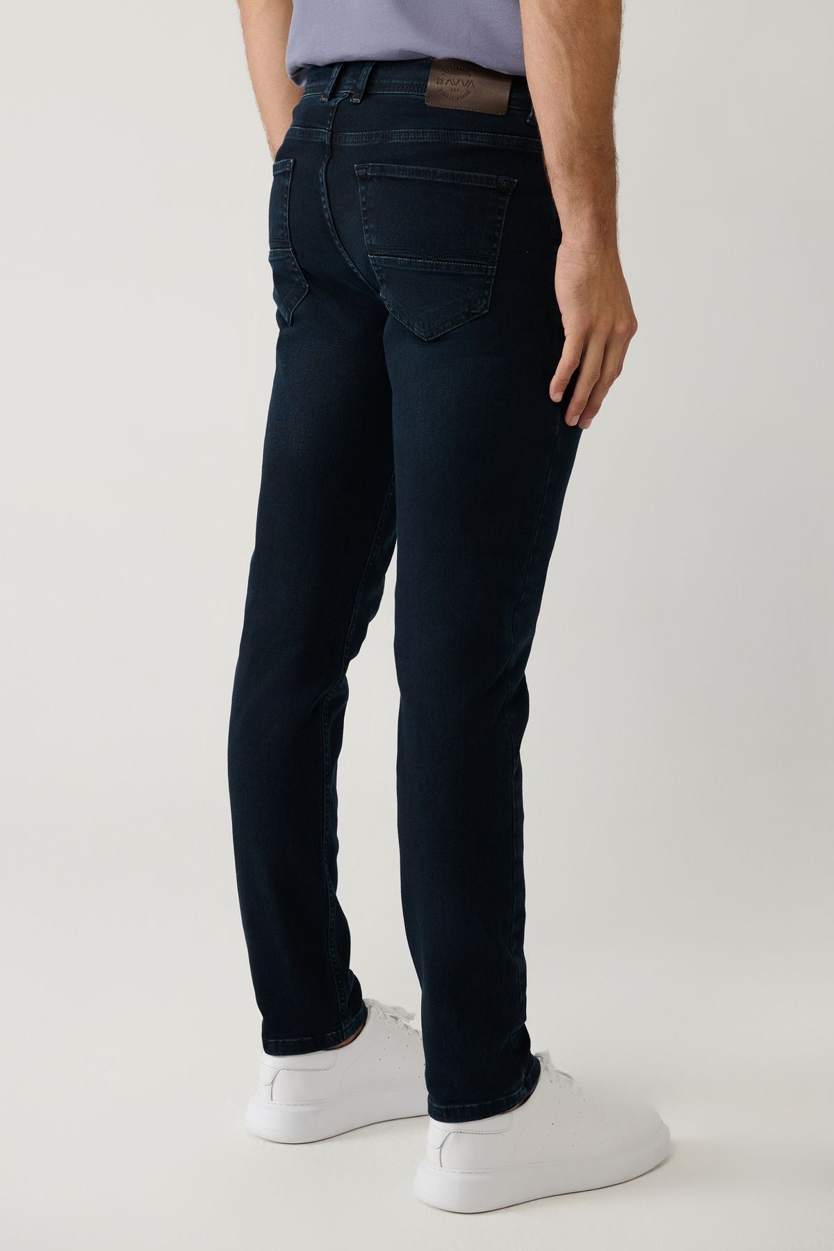Men's Dark Navy blue Wash Washing Flexible Jean Pants B003525