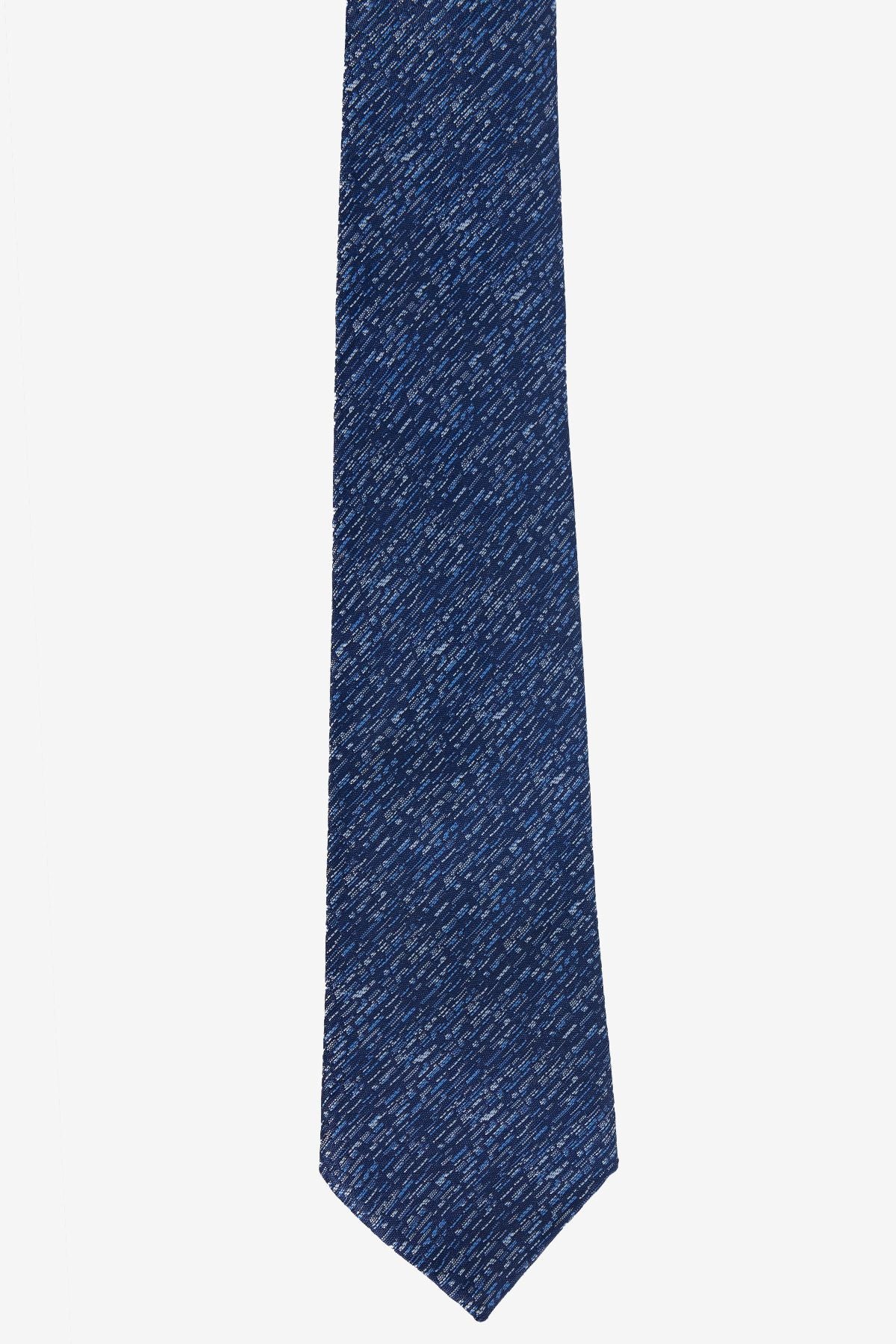 Men's navy blue-blue patterned tie