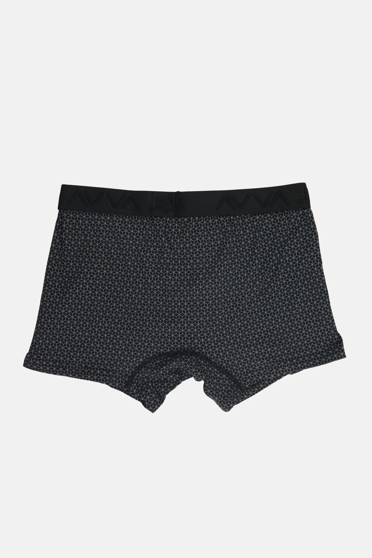 Men's Black Cotton Flexible Patterned Boxer A32Y9502