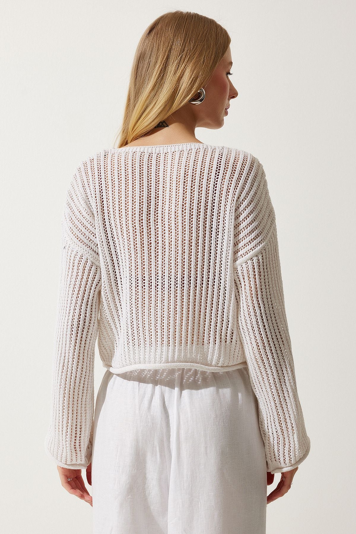 Women's Cream Bird Detailed Offer Mevsimlik MW00147