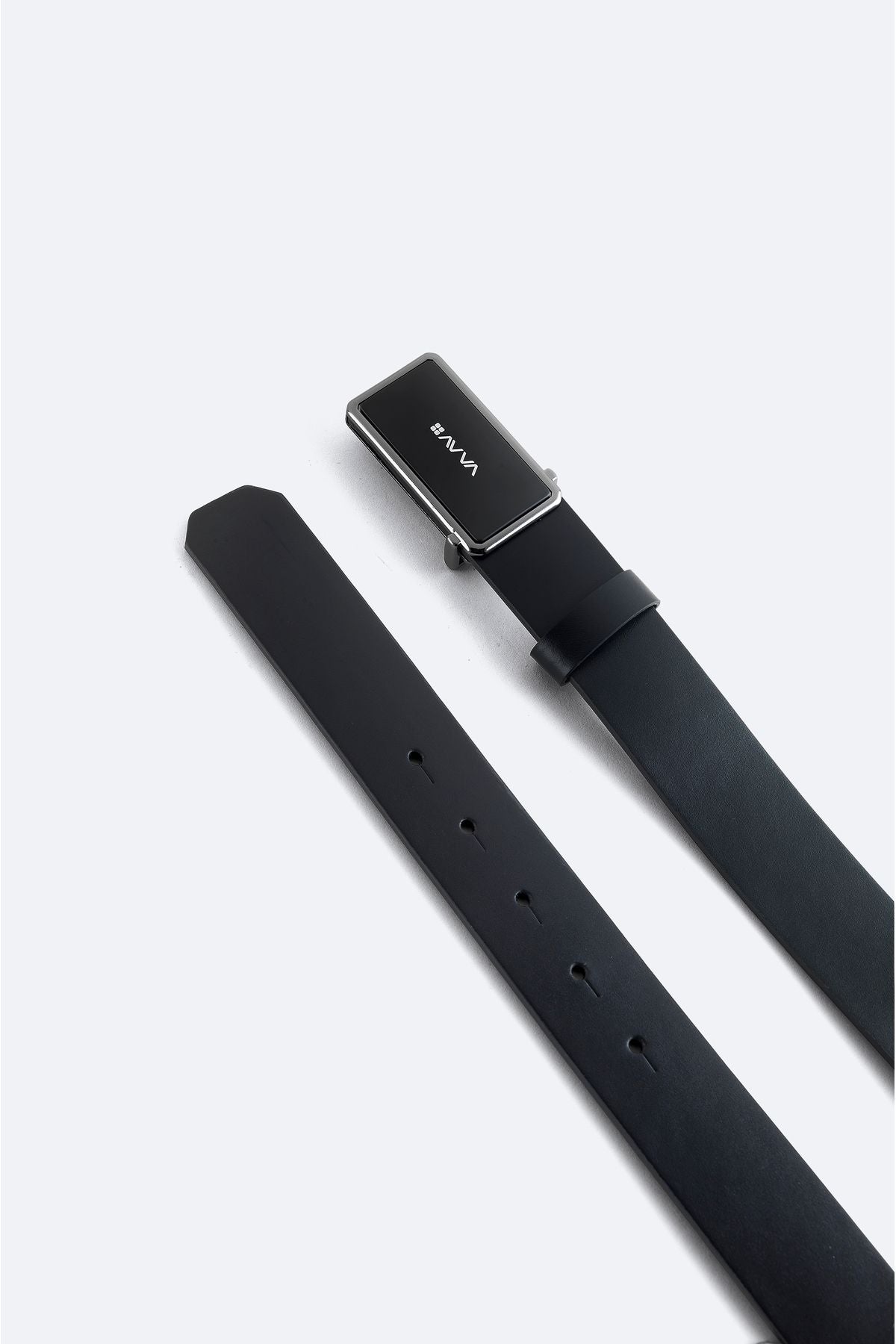 Men's black 100 %leather belt A41y9323