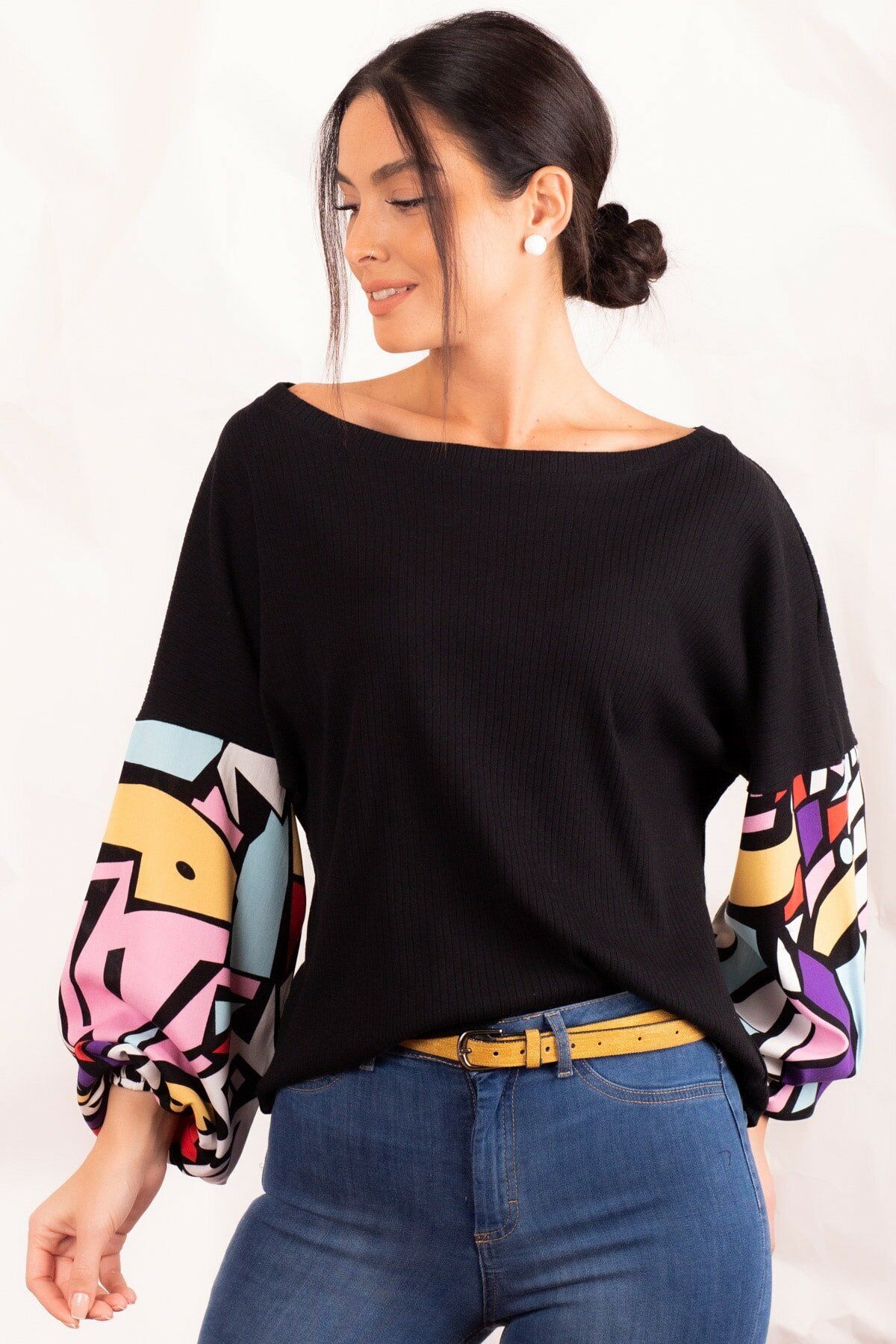 Female black arm colored shabby blouse ARM-20K001085