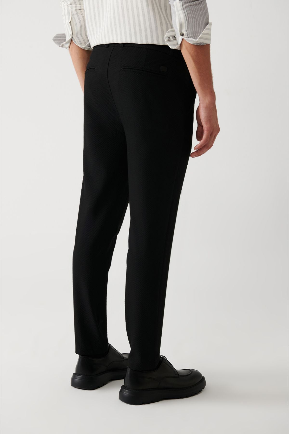 Men's Black Side Pattern Pattern Trousers A32Y3054