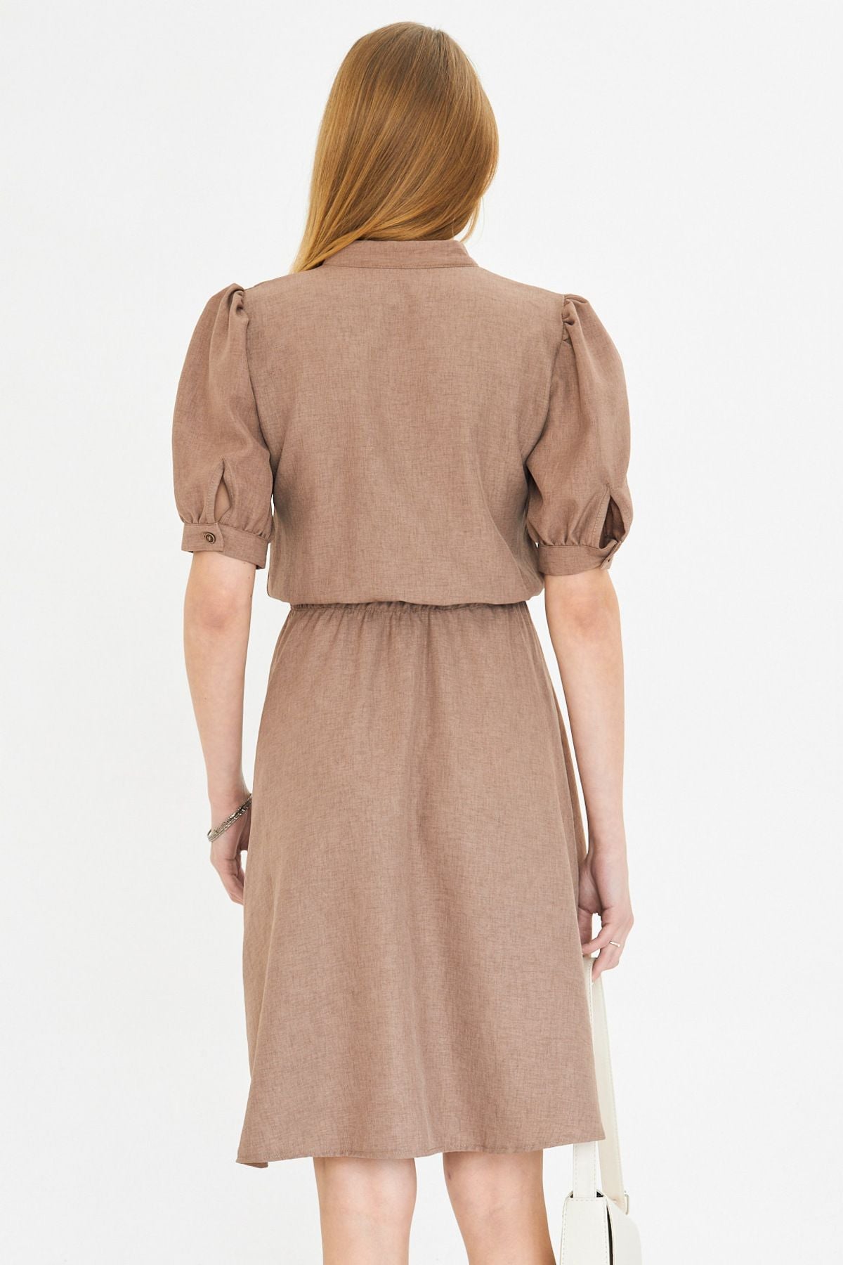 Woman Vizon V-Yaka Waist Waist Tire Short Sleeve Clash Dress ARM-25Y001001