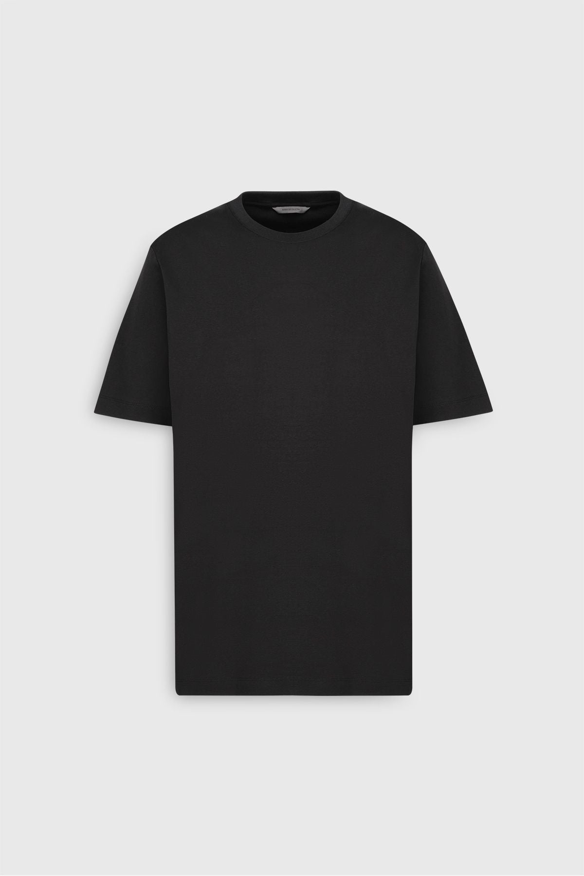 Men's black 100 %cotton modern fit normal cut normal cut bike collar t -shirt