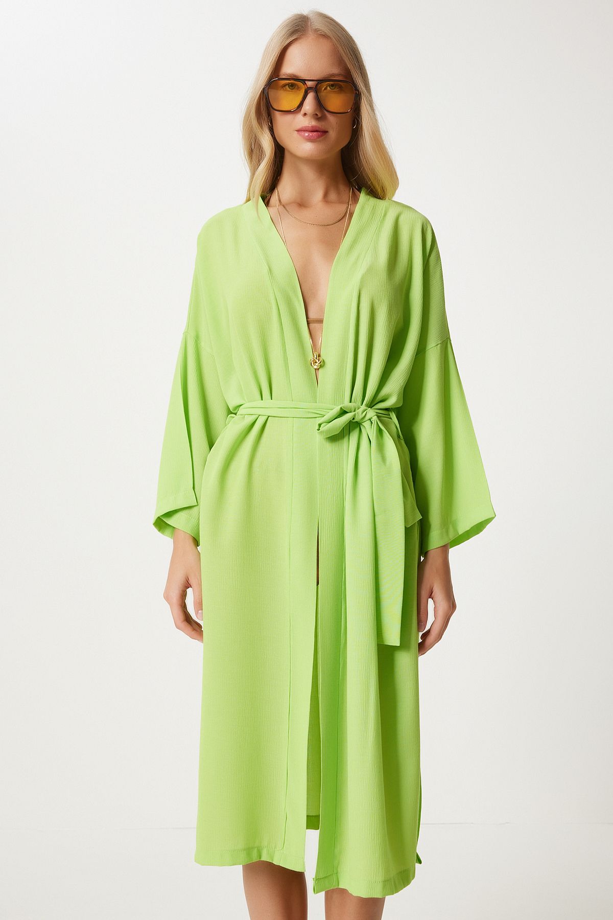 Female peanut green belt kinkil viscone Kimono DD00958