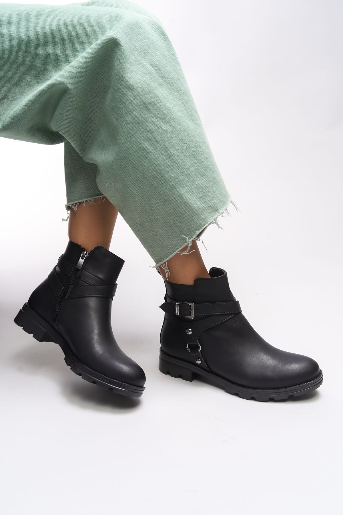 Lislaevar Women's Boka Detailed Bot 0012202 Black Skin