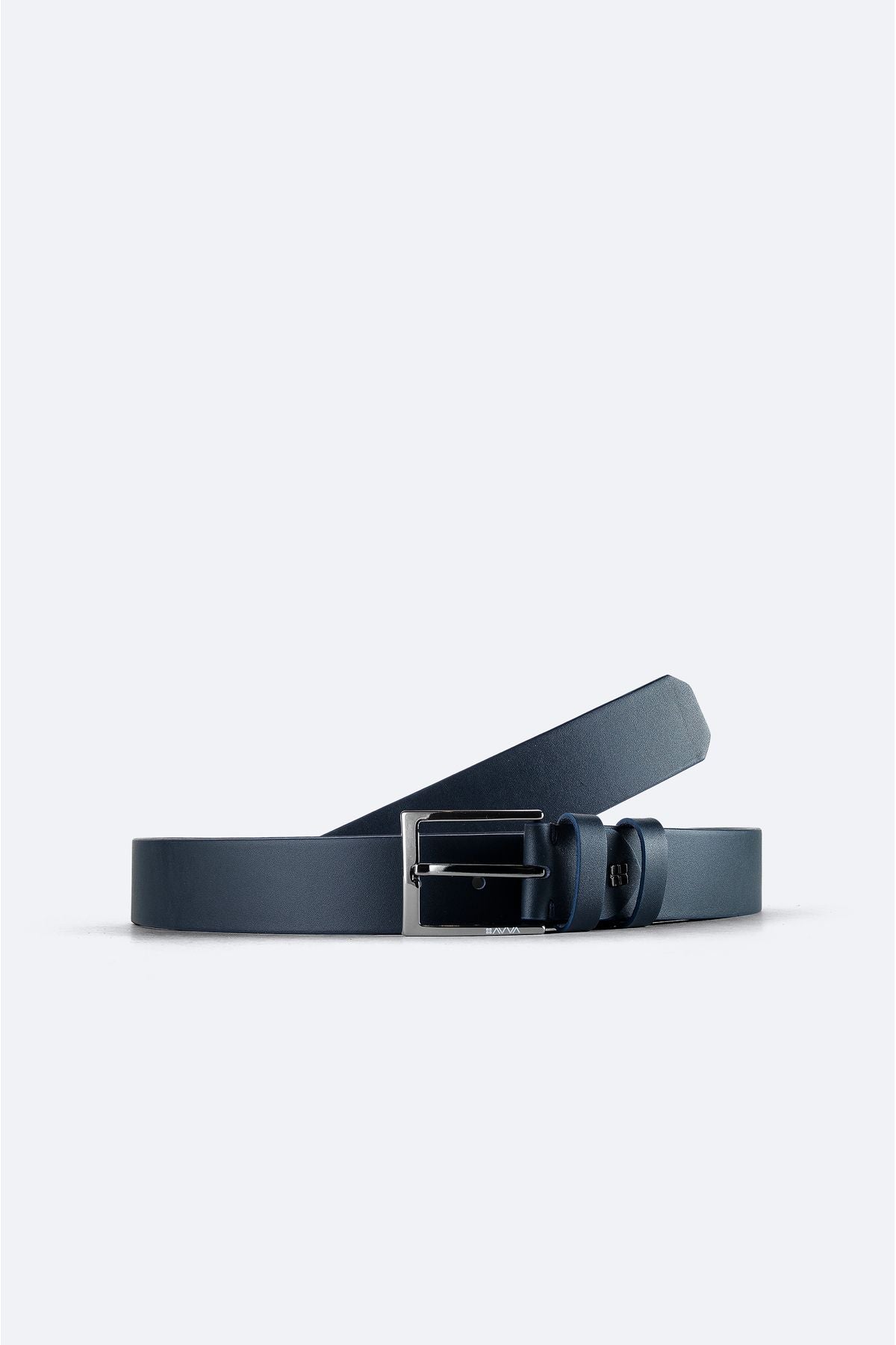 Male Navy Blue 100 %Leather Belt A41y9313