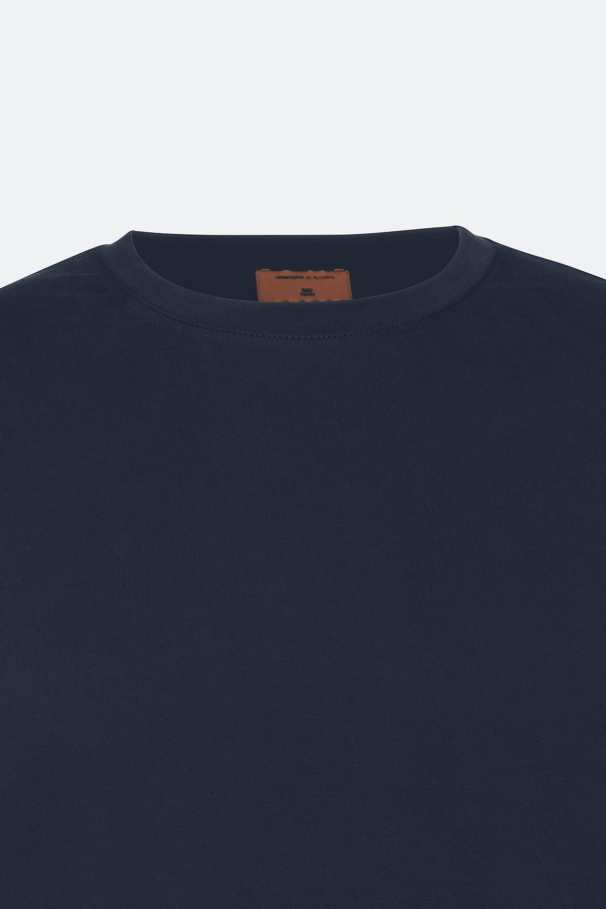 Men's navy blue modern fit comfortable cut bike collar flexible t -shirt