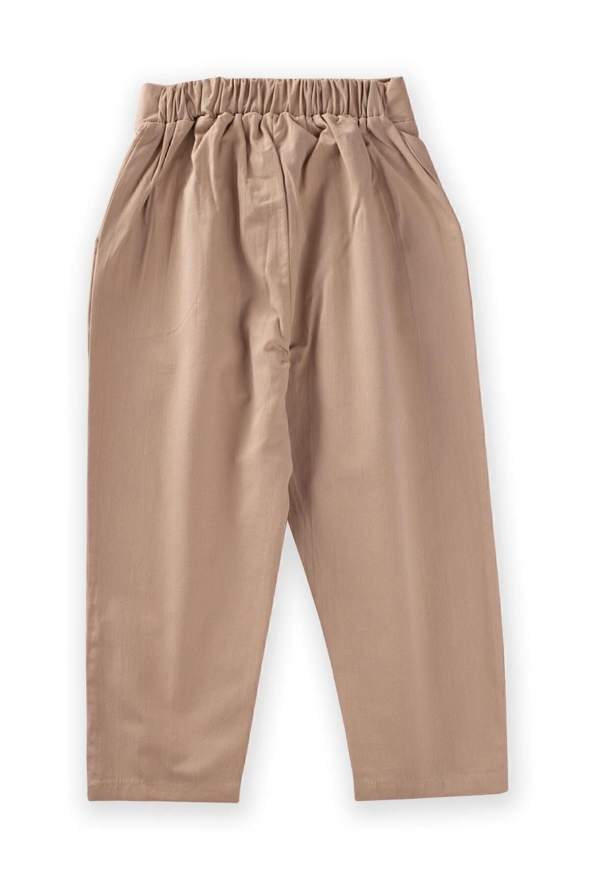 Pleated Boyfriend Pants 2-8 Years Beige