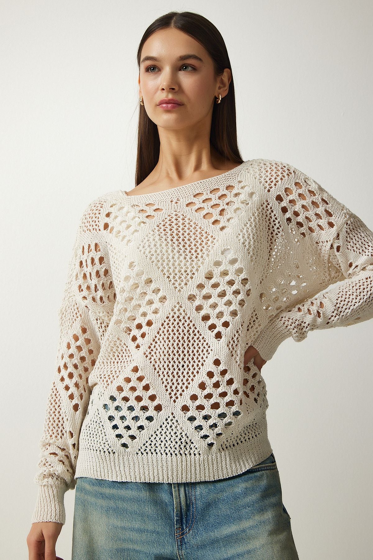 WOMEN ECRU OPTION KNOWING Sweater EW00006