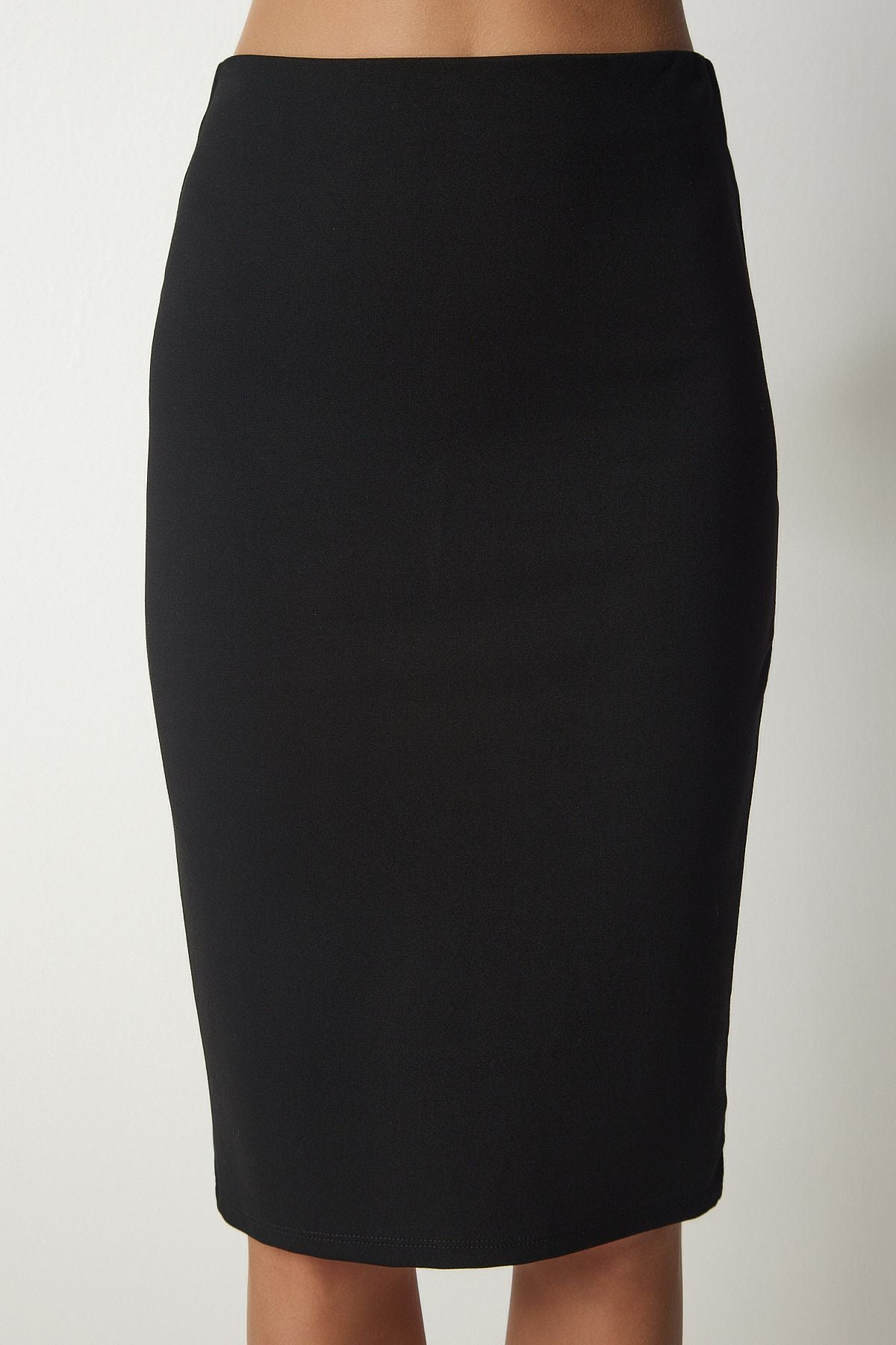 Woman Black Slip Steel Knitted Skirt UB00162