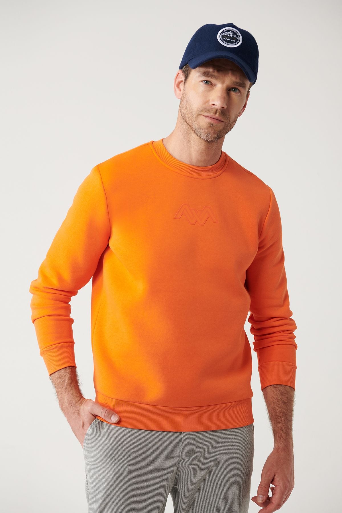 Men's Orange Bicycle Collar 3 -IP -Shadon Printed Sweatshirt A32y1273