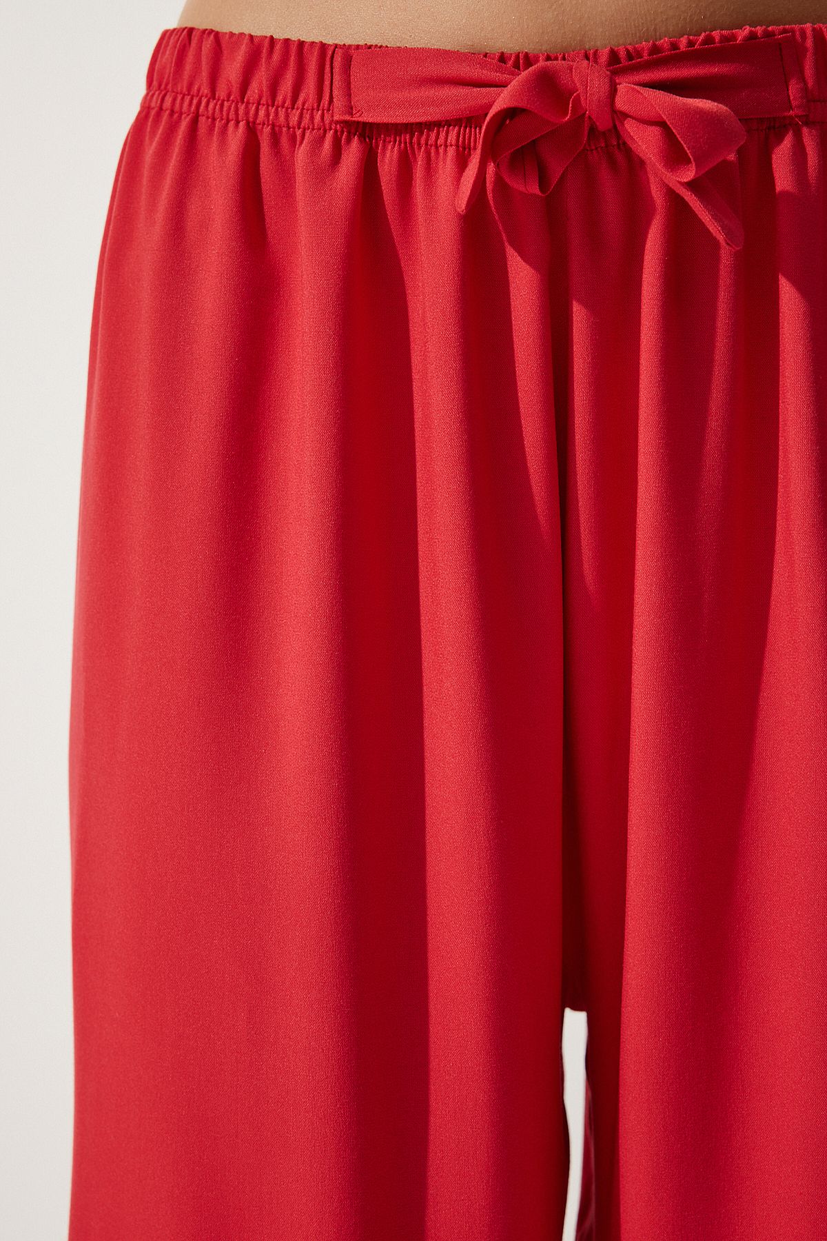 Woman Red Summer Viscose Palazzo Pants EN00610
