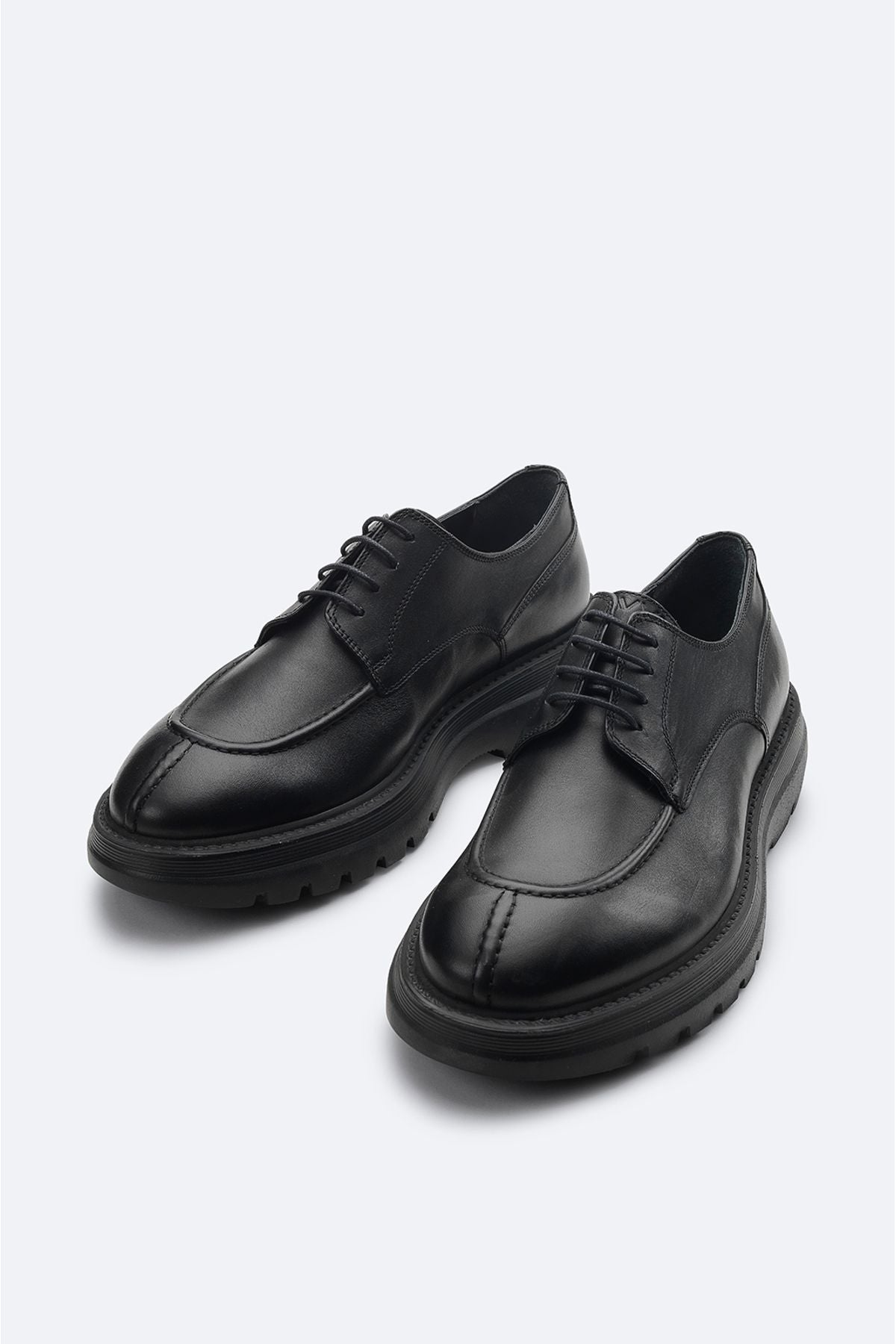 Men's black 100 %leather nose stitched laced classic shoes A32Y8014