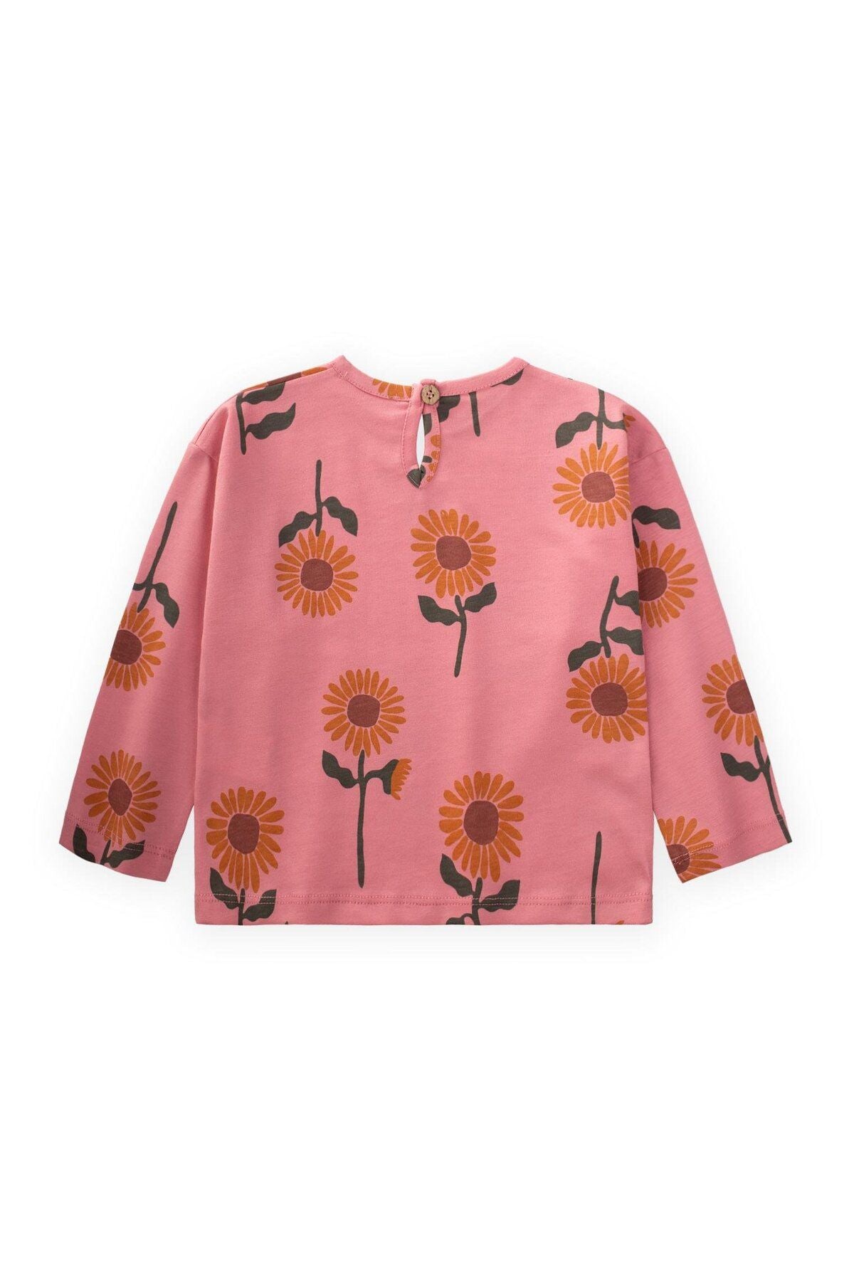 Sunflower Patterned Seasonal Girl Sweatshirt 1-5 years old pink