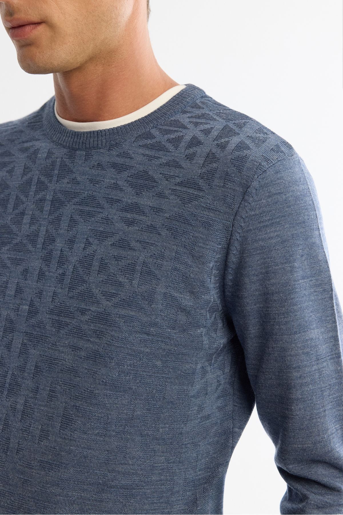 Men's Indigo Bicycle Cyclos Tissue Knitwear Sweater E005110