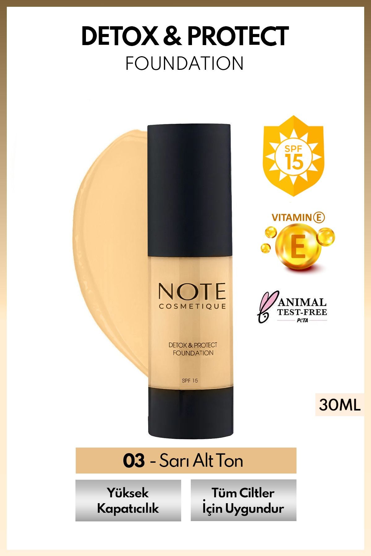 Detox & Protect Foundation SPF 15 Intensive Concealer Satin Foundation Foundation - 03 Medium Beige