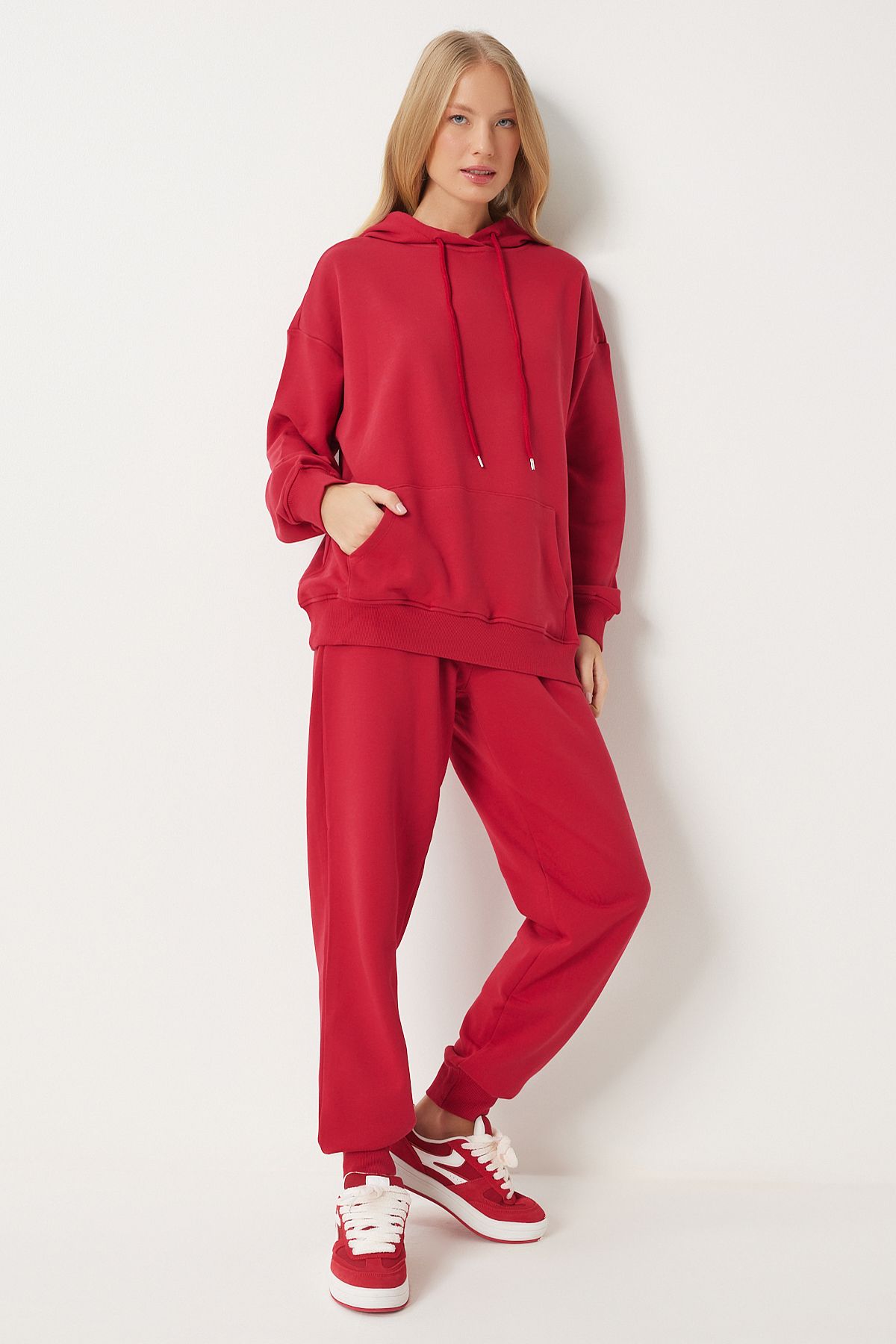 Sweatshirt jogger with red hooded hooded knitting tracksuit team PYS0027