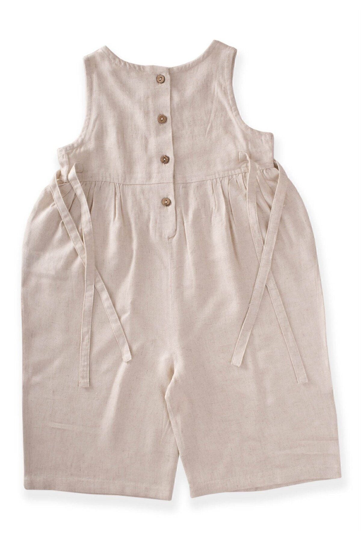 Sleeveless Lacked Linen Tulum 2-6 Age Naturel
