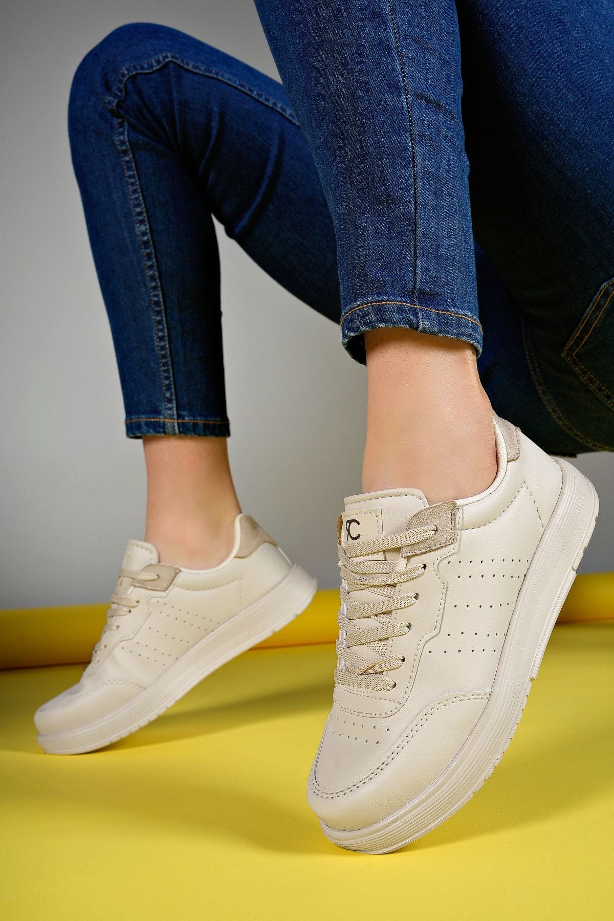 Glaweth Kadın Sneaker 0012158 Ekru