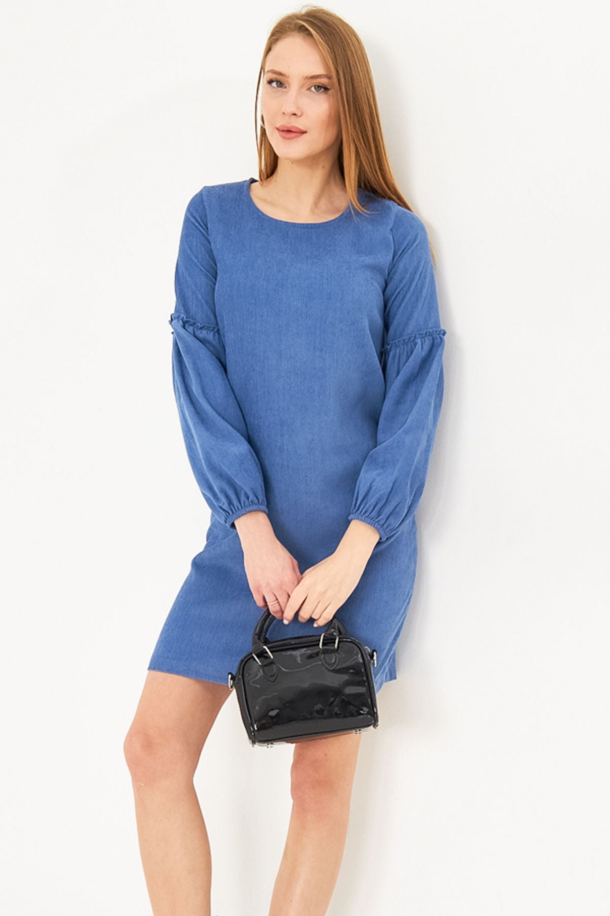 WOMEN'S INDIGO BLANT BALLOON VADIA DRESS ARM-20K001107