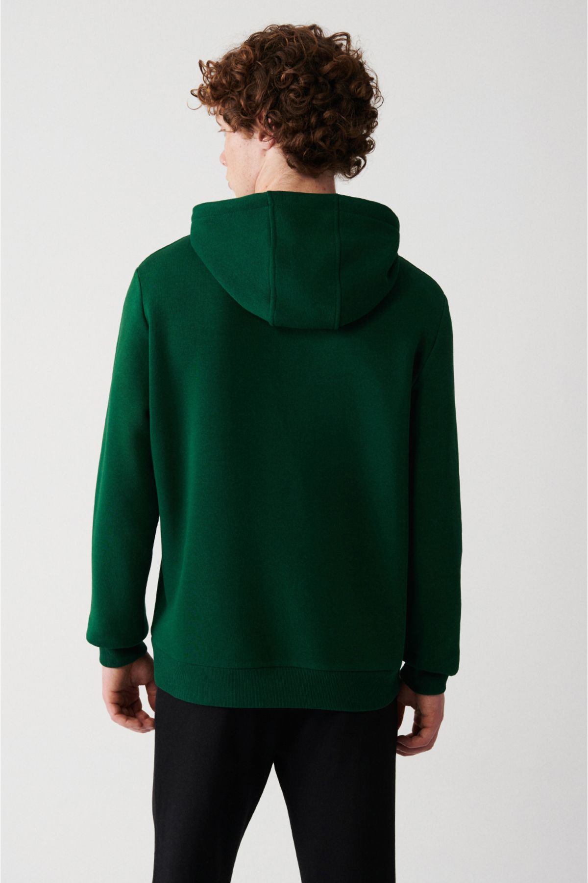Men's green hooded 3 -IP Cotton Sweatshirt E001018