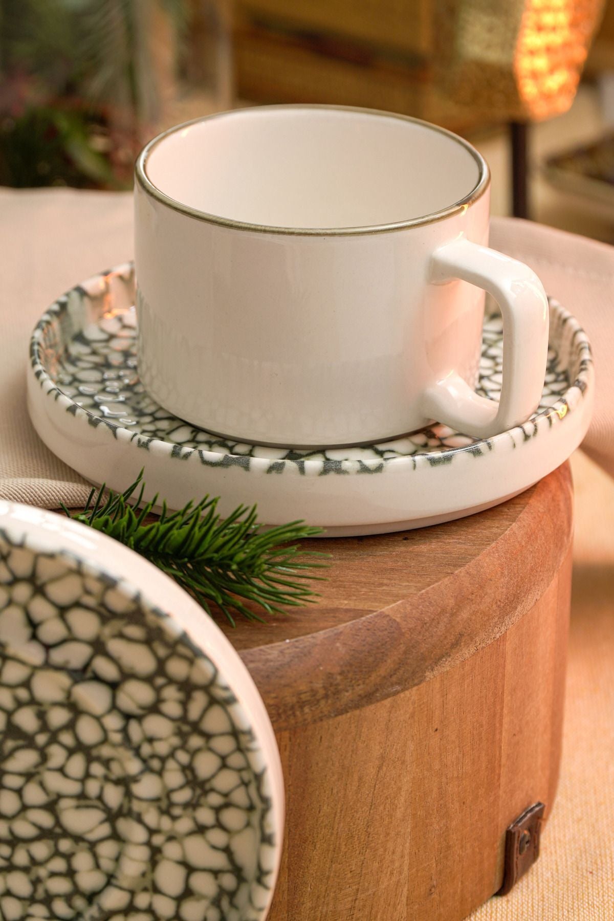 Nature 4 Piece 2 Person Porcelain Tea Cup Set