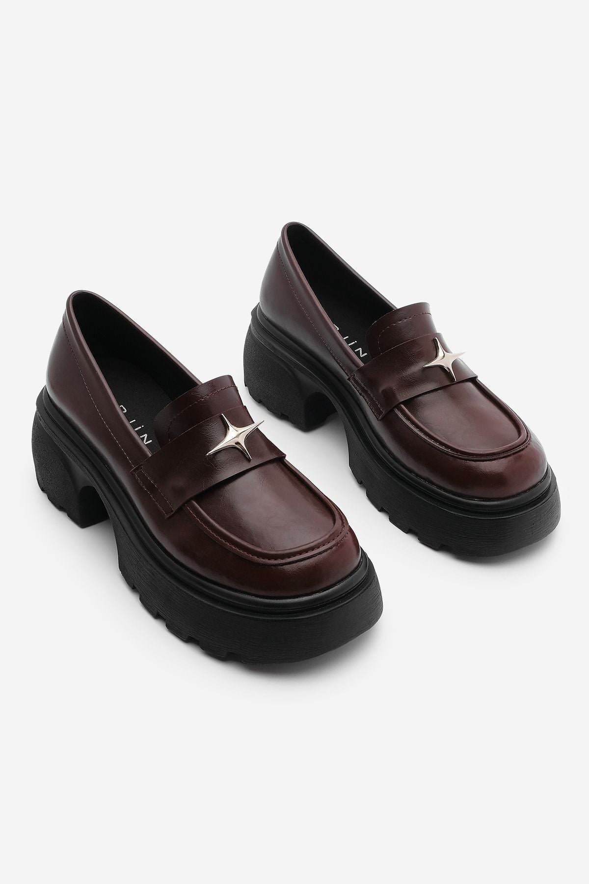 Woman Bold Tractor Base Masculum Loafer Daily Shoes Monisa Bordeaux